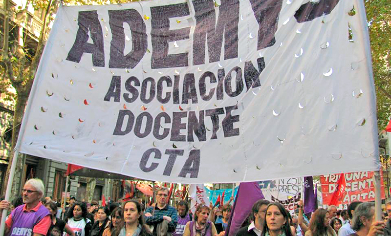 Gremio docente Ademys rechaza con un paro y marcha las políticas de Educación porteñas