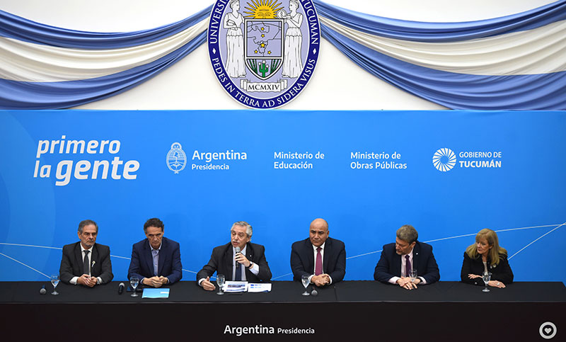 Alberto Fernández inauguró un nuevo edificio universitario en Tucumán, junto a Manzur y Katopodis