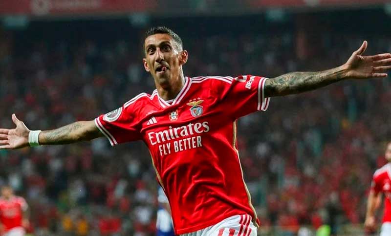 Di María anotó uno de los goles del Benfica ante Porto y se consagró campeón