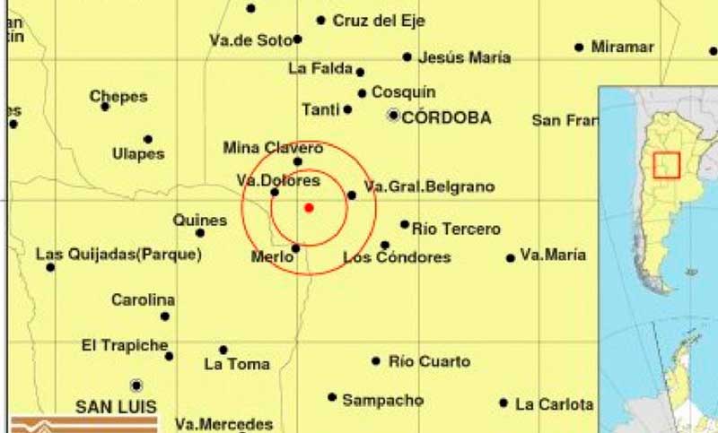 Un sismo de 3,4 grados se sintió en Córdoba y San Luis