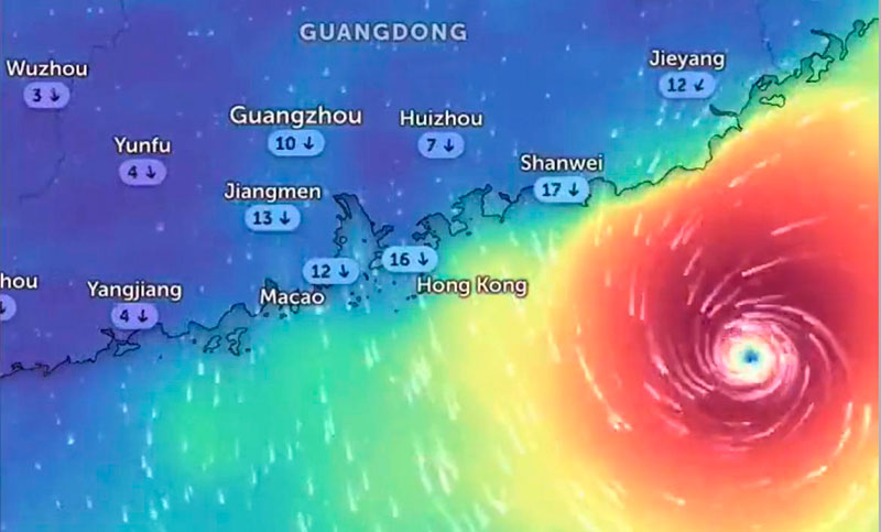 Tifón Saola: renuevan alerta por vendavales y fuertes lluvias en el sur y el este de China