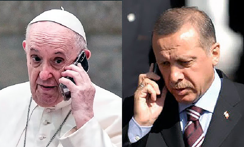 En diálogo telefónico, el Papa pide un Estado palestino y Erdogan denuncia una «masacre» de Israel