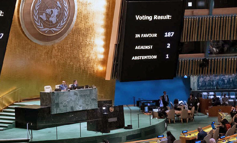 La Asamblea General de la ONU aprobó una resolución que pide el fin del bloqueo estadounidense a Cuba