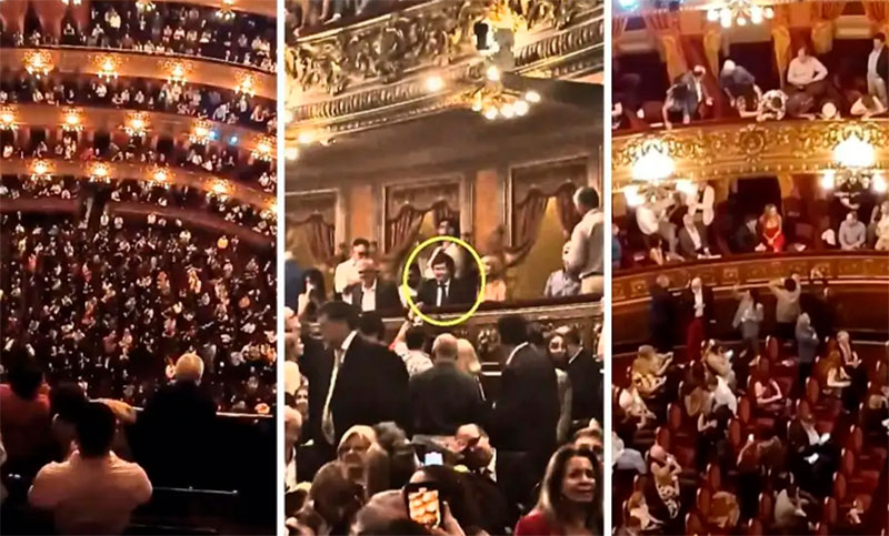 Milei huyó del Colón abucheado por el público en el intermezzo de Madama Butterlfy