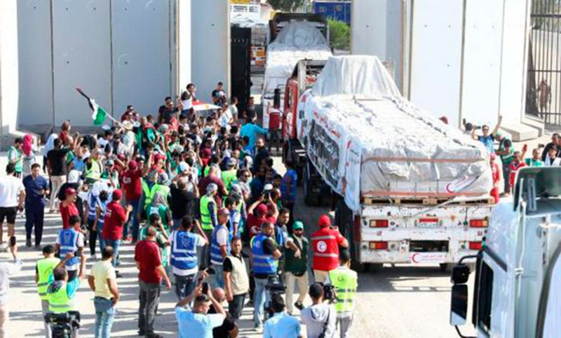 Habilitan el sur de la Franja de Gaza para el envío de ayuda humanitaria