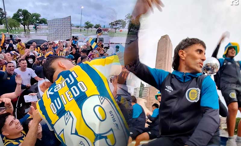 El plantel canalla llegó a Rosario y hubo más festejos en el Monumento a la Bandera