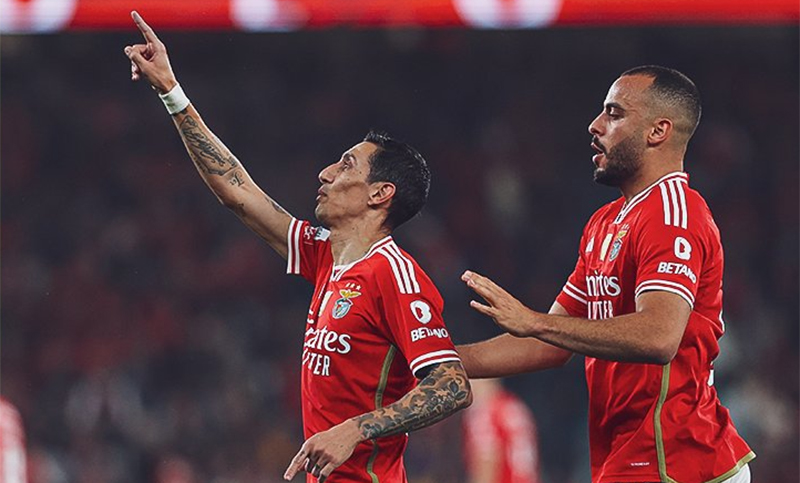 Di María marcó un gol en el triunfo del Benfica