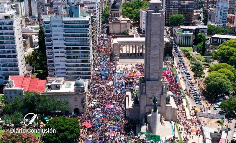 Paro nacional: multitudinaria convocatoria de las organizaciones gremiales y sociales en Rosario