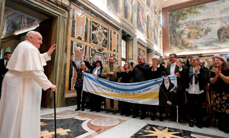 Francisco recibió a 300 peregrinos argentinos que llegaron para la canonización Mama Antula