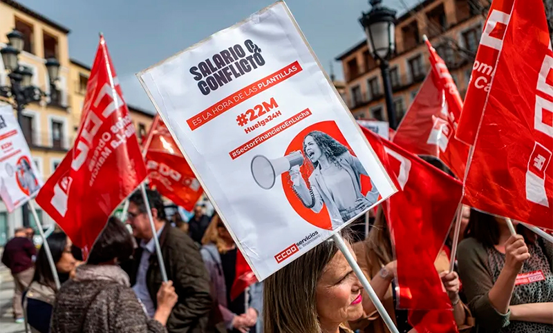 España: bancarios realizaron un paro en reclamo de aumentos salariales