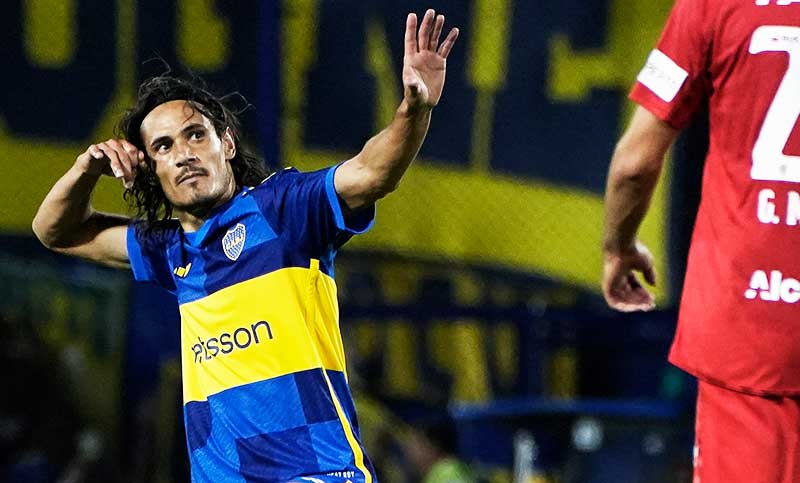 Cavani volvió con todo, hizo un triplete y Boca derrotó a Belgrano