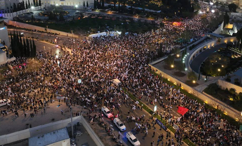 Decenas de miles se manifestaron contra Netanyahu en Jerusalén
