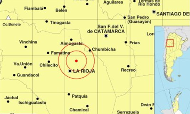 Se registró un sismo de 3.3 grados de magnitud en La Rioja