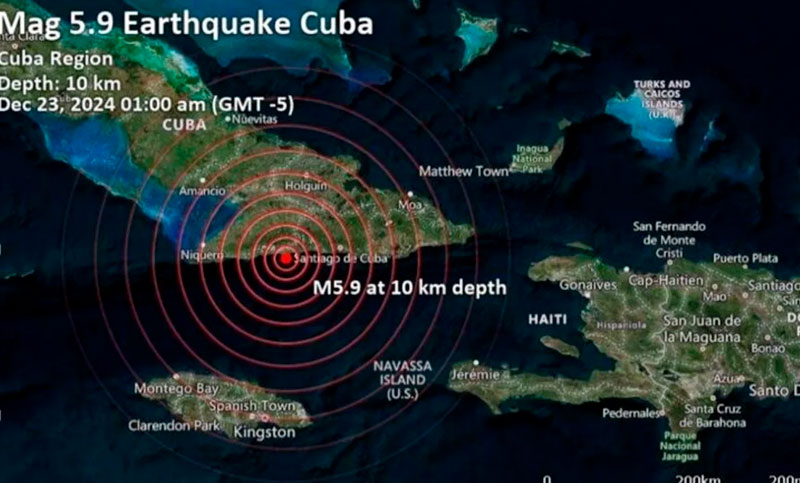 Un terremoto de magnitud 5,9 sacudió algunas regiones de Cuba