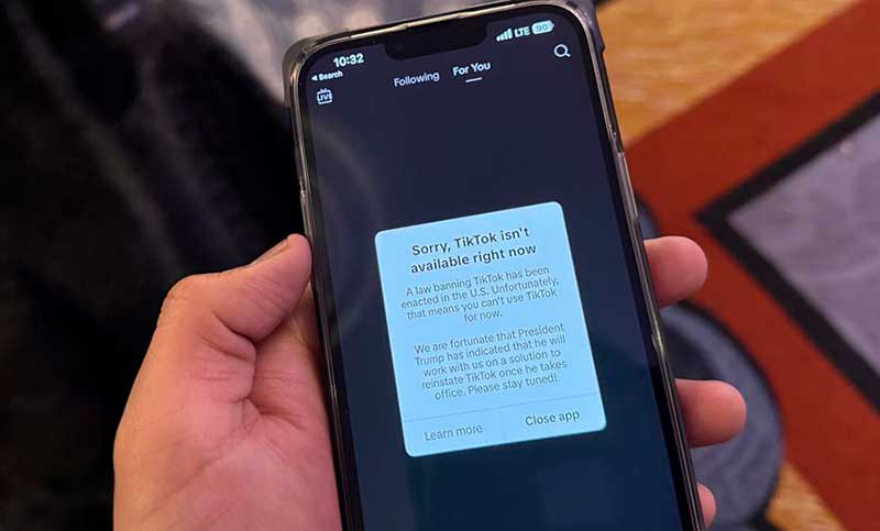 Censura: TikTok dejó de funcionar en Estados Unidos