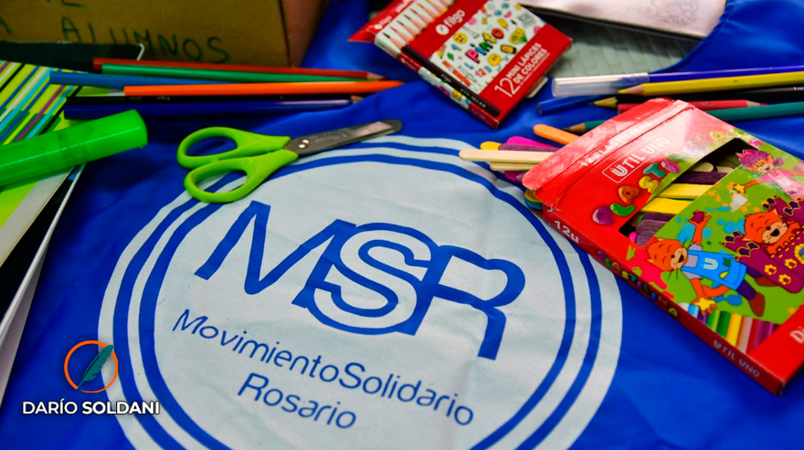 Previo al arranque de clases, el Movimiento Solidario Rosario realiza una colecta de útiles