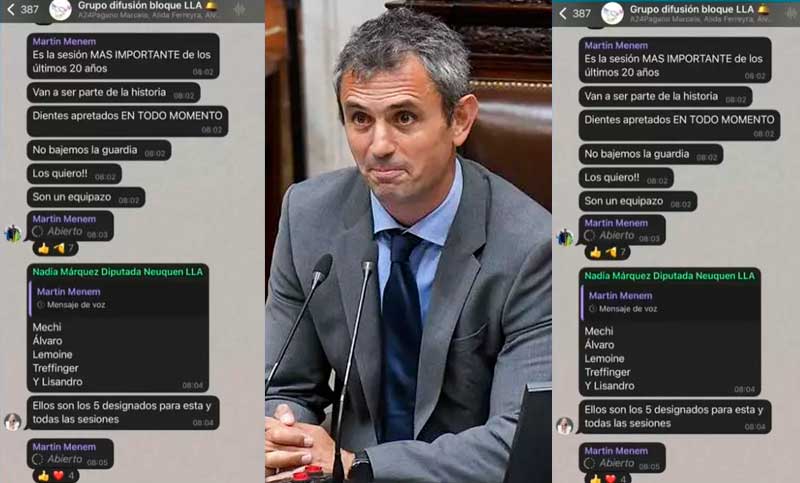 Filtran audio de Menem instando a generar caos en Diputados: «Los quiero gritándome, puteándome, nada de algo pacífico»