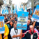 Paro general: masiva movilización de Empleados de Comercio por el centro de Rosario