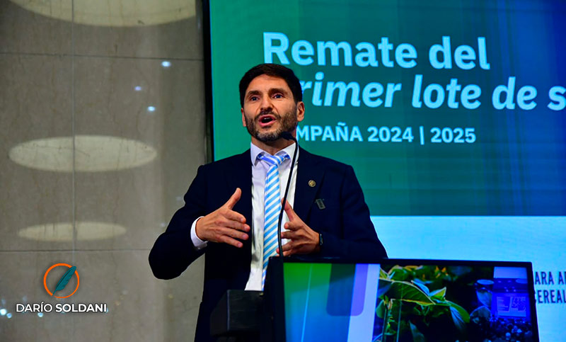 Remate del primer lote de soja: Pullaro pidió eliminar “las malditas retenciones” y rever la “apertura de importaciones”