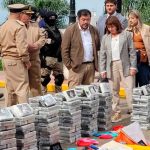 ¿Para las cámaras?: Bullrich llega a San Lorenzo para quemar la cocaína incautada en un buque carguero