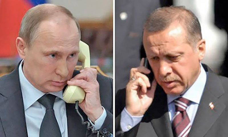 Putin y el presidente de Turquía abordan el conflicto de Ucrania en una conversación telefónica