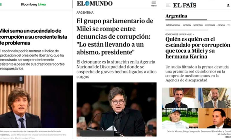 Los medios del mundo hablan del escándalo de las “coimas” argentinas en la Agencia de Discapacidad