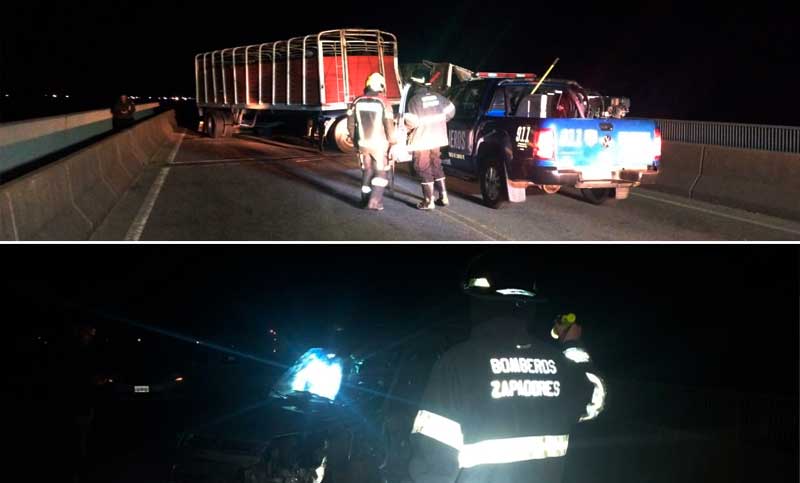 Lo impensado: camión con ganado chocó en el puente Rosario-Victoria y un toro terminó embistiendo a una joven