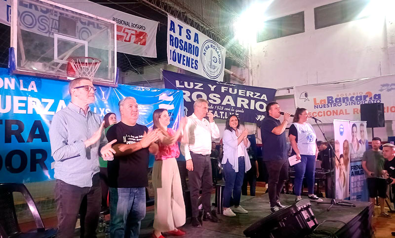 Masivo acto gremial en apoyo a la lista Fuerza Patria en Rosario