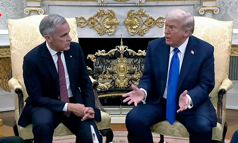 El acuerdo arancelario entre Estados Unidos y Canadá sigue sin resolverse tras la reunión entre Trump y Carney