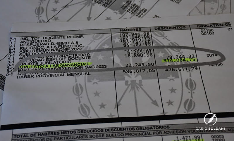El salario no es ganancia: docentes rechazan la aplicación del impuesto