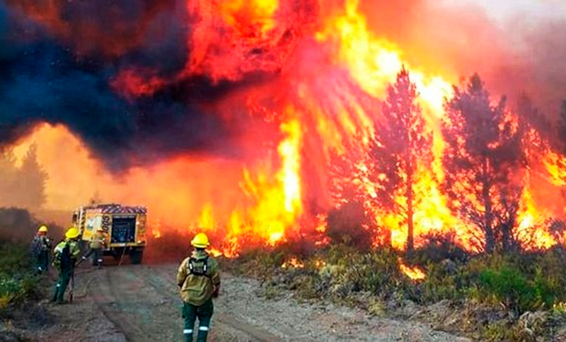 Se reactivaron los focos ígneos en el Parque Nacional Los Alerces y se complica el panorama climático