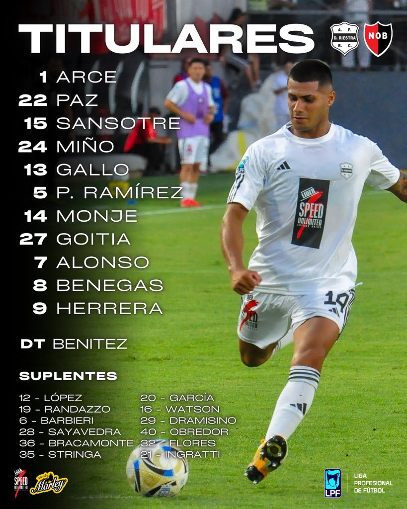 Equipo de Riestra confirmado