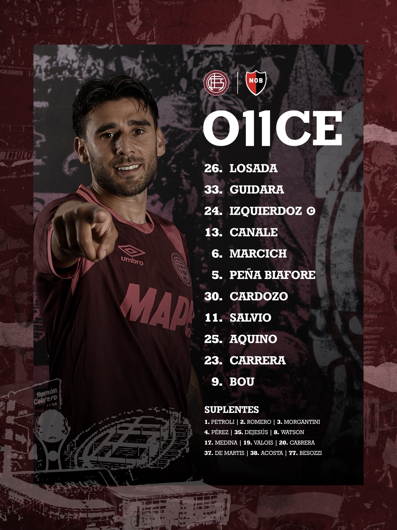 Estos son los once del 'Granate'