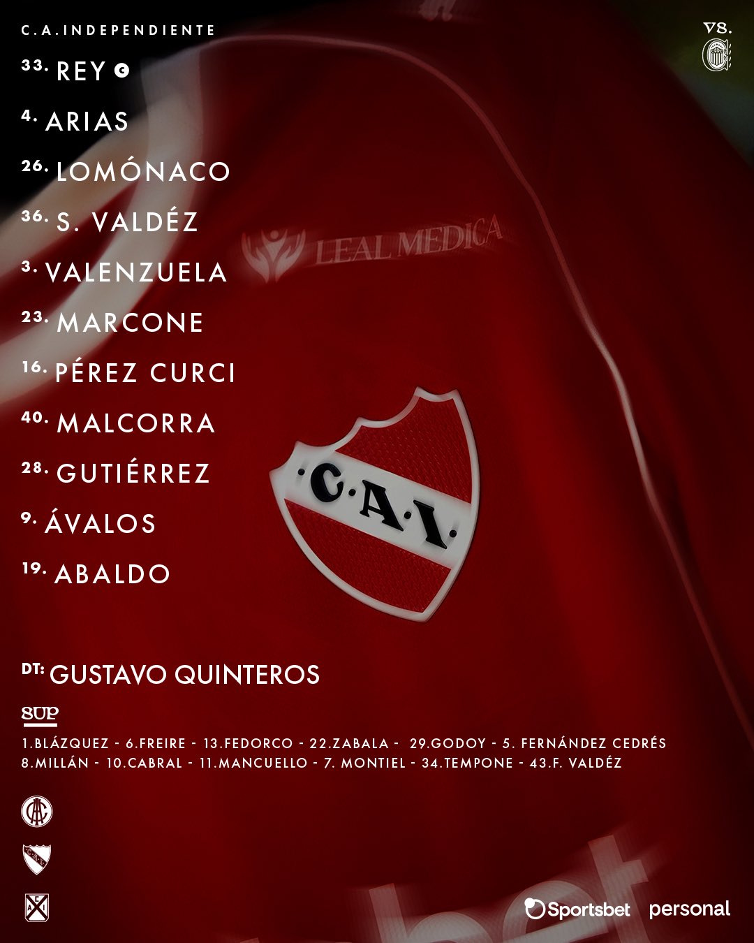 Formación de Independiente