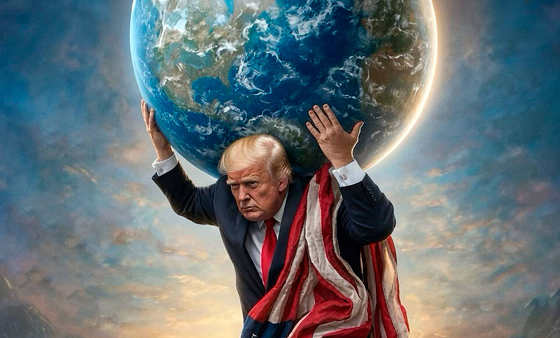 Trump publica una imagen creada con IA en la que aparece como Atlas sosteniendo el mundo