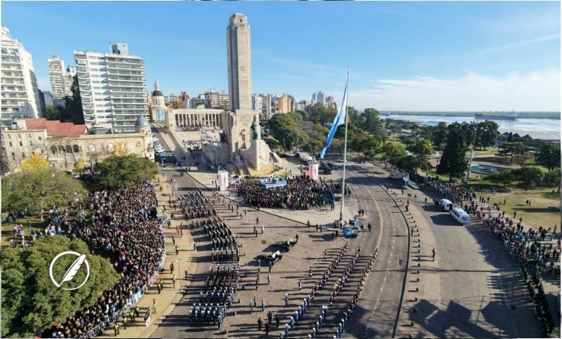 Con Milei y parte de su gabinete en Rosario, comienzan los festejos oficiales por el Día de la Bandera