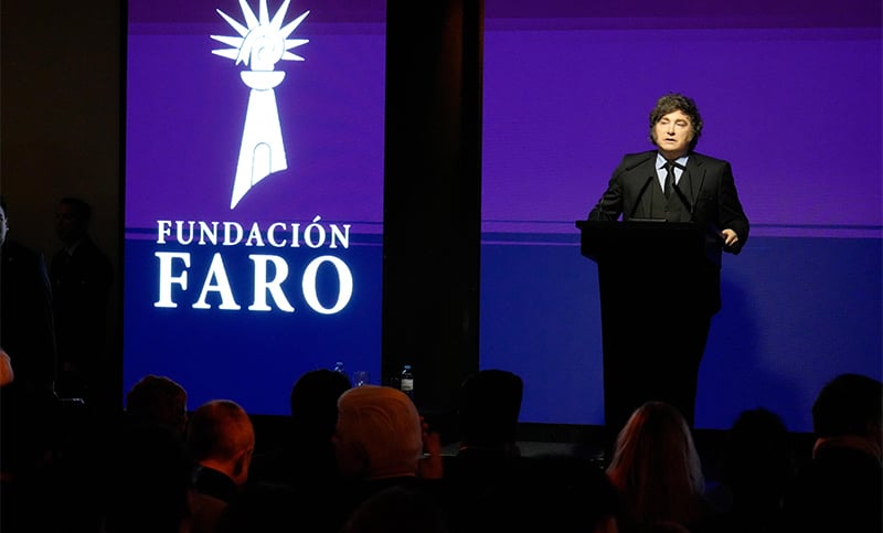 Milei en la Fundación Faro: “Quebramos la tendencia, los salarios le ganan a la inflación”