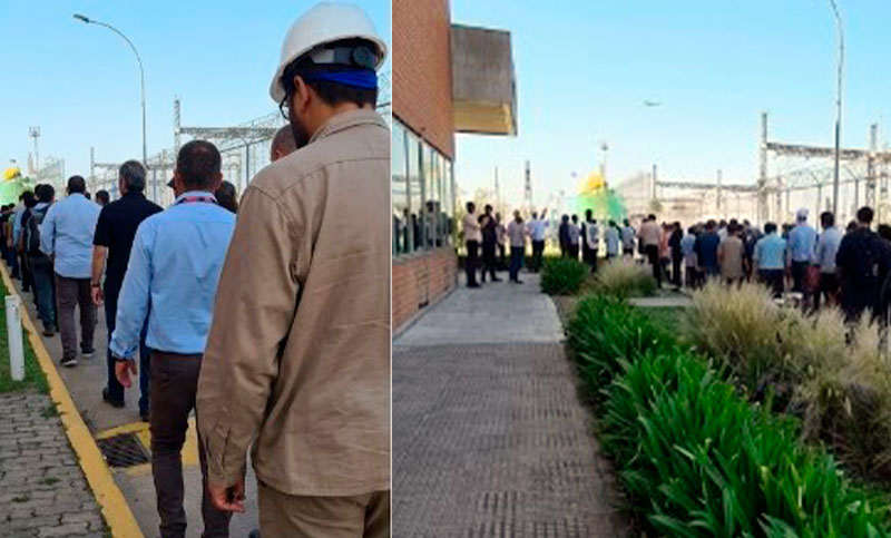 Fuerte protesta de trabajadores de Atucha por atraso salarial y persecución laboral del Gobierno