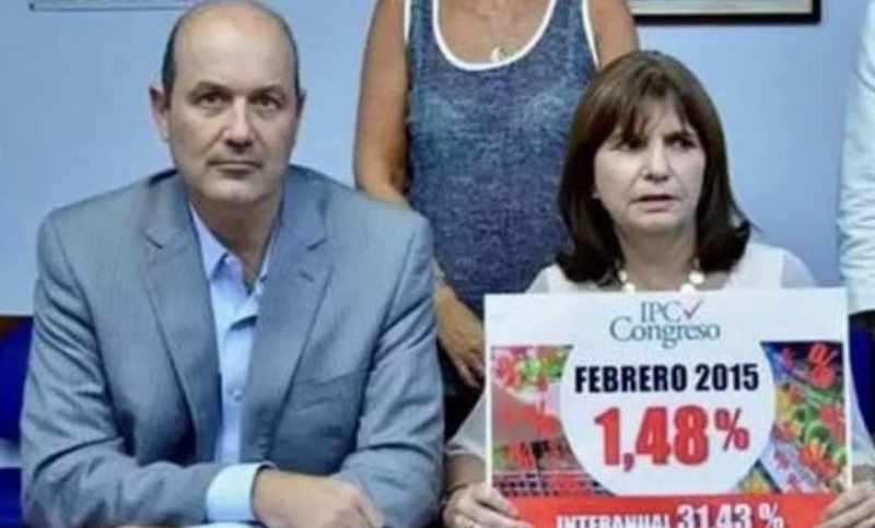 Federico Sturzenegger y Patricia Bullrich en los tiempos que se horrorizaban por una inflación de 1,48 %
