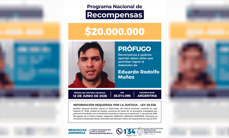 Ofrecen una millonaria recompensa para capturar al acusado por el crimen del policía de la Federal en Villa Banana