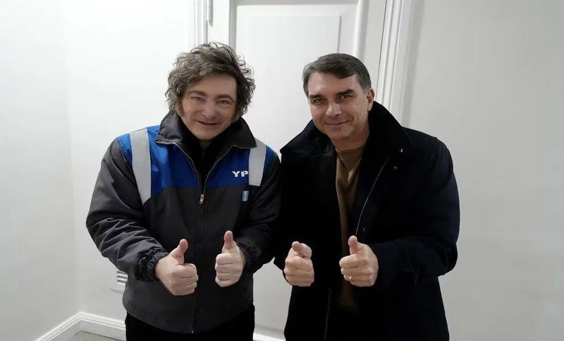 Milei viaja a San Pablo a respaldar la candidatura de Flavio Bolsonaro de cara a las elecciones en Brasil