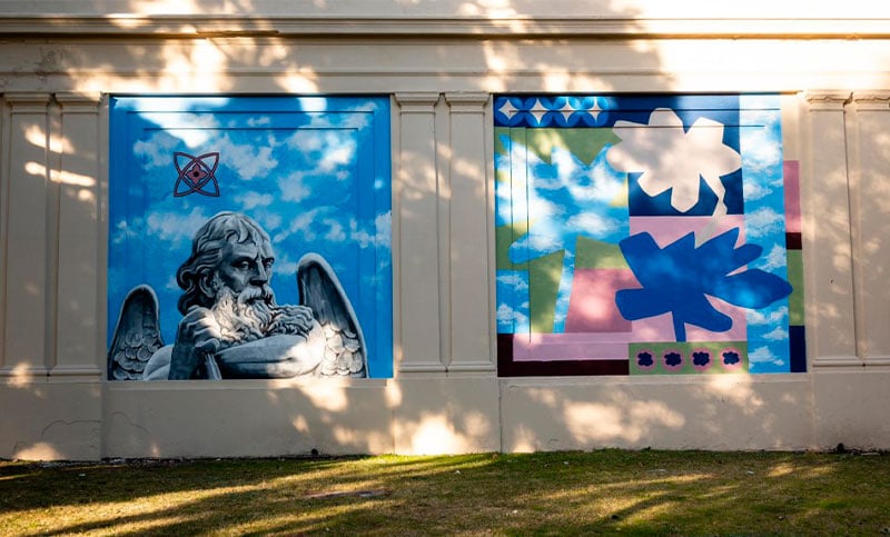 «Proyecto Cielo»: artistas realizan el primer mural colectivo en el cementerio El Salvador