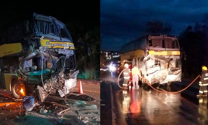 Brutal choque entre un micro y un camión en Misiones: más de 40 heridos