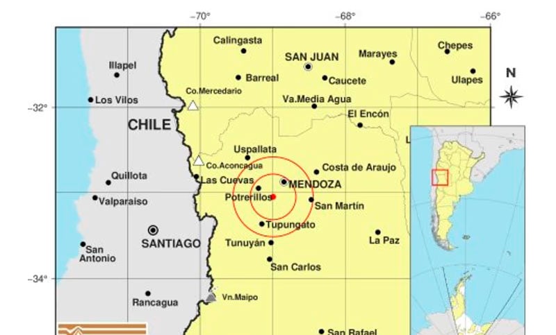 Un sismo de 4,3 grados sacudió a la provincia de Mendoza durante la madrugada