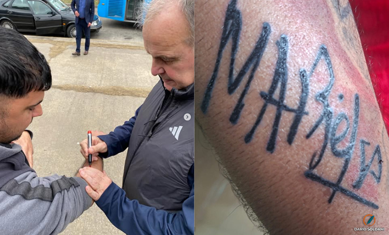 Locura por el Loco: se cruzó a Bielsa, le pidió que le firme el brazo y corrió a tatuarse
