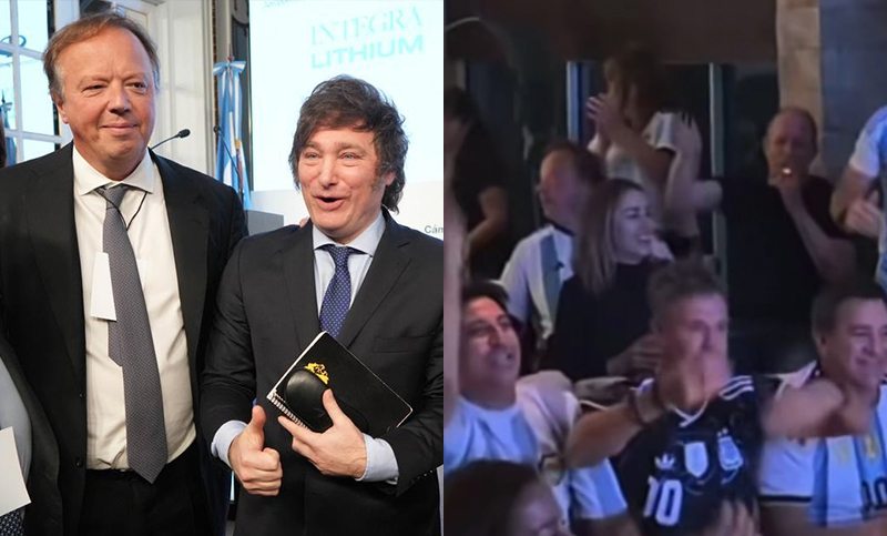 Insaurralde miró el partido de Argentina junto a un banquero libertario