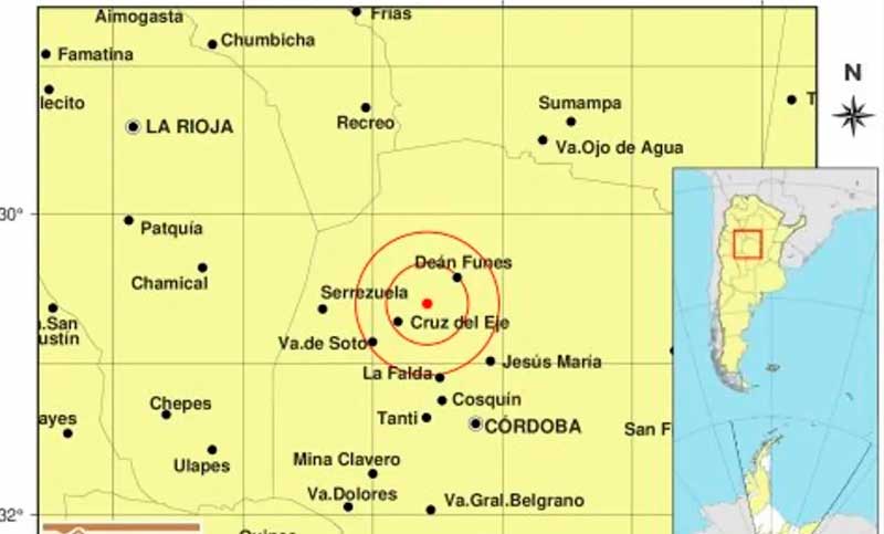 Un sismo de 4 puntos de magnitud sacudió a la provincia de Córdoba