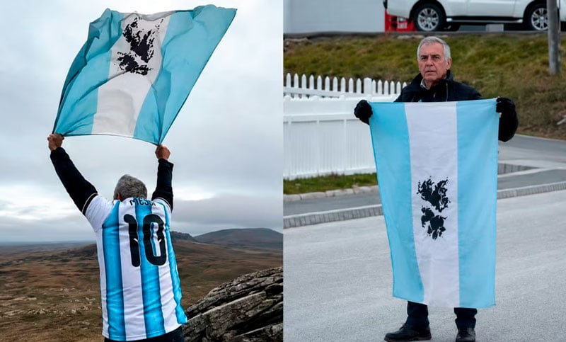 La bandera argentina volvió a flamear en Malvinas a 44 años de la guerra