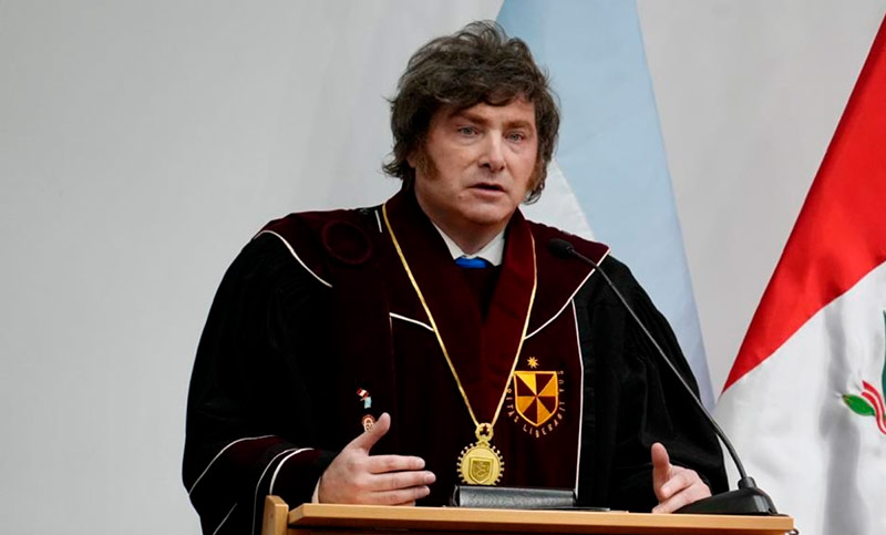 Universidades del mundo repudiaron el doctorado honoris causa a Milei otorgado en Perú
