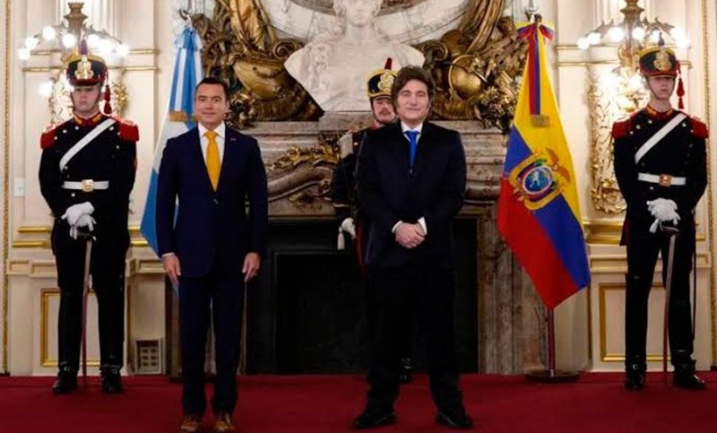 Javier Milei se reúne con Daniel Noboa en Ecuador para la firma de acuerdos bilaterales